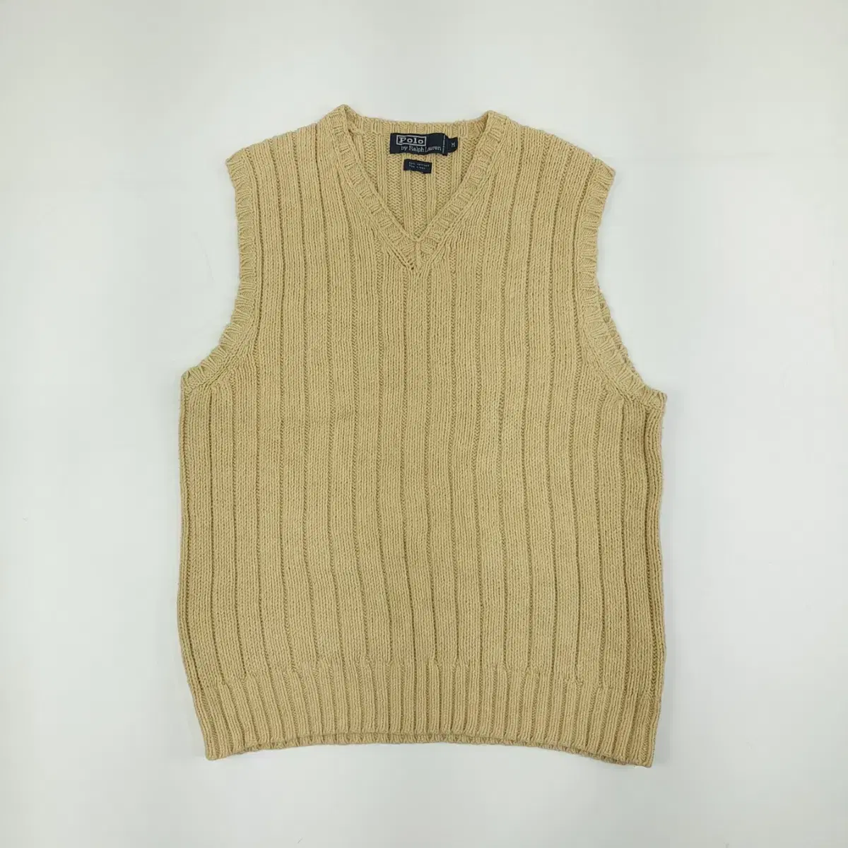 (CS040) M 폴로 베이지 니트 린넨 베스트 knit